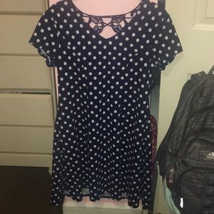 polka-dot flowy dress.